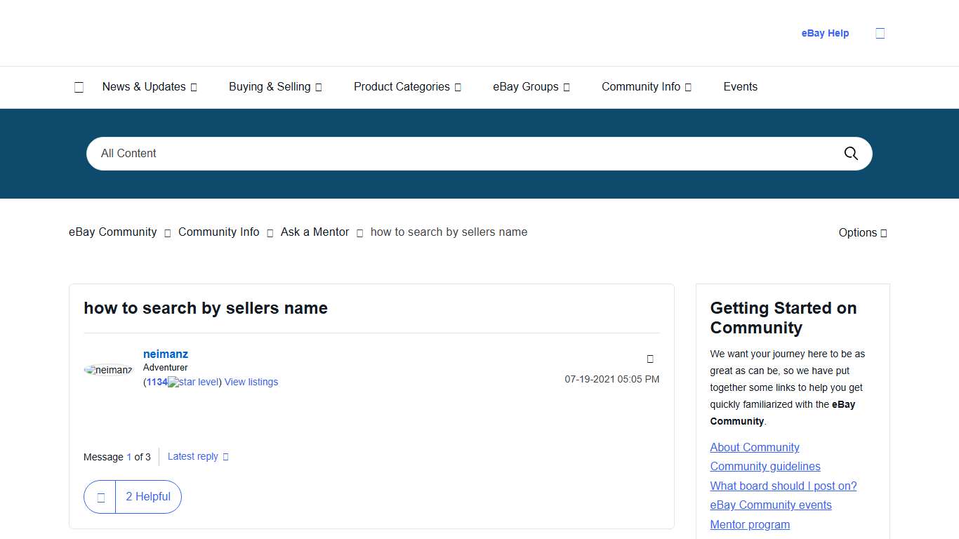 how to search by sellers name - The eBay Community