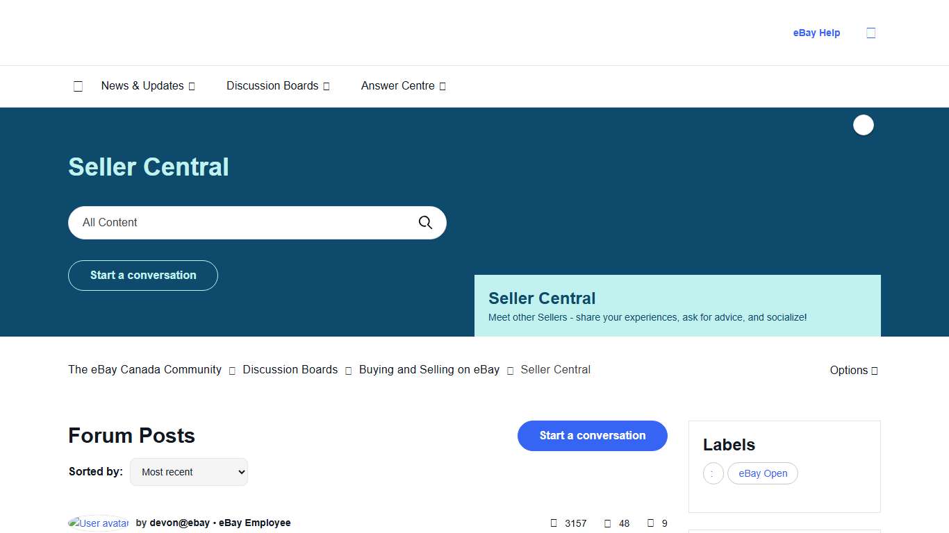 Seller Central - The eBay Canada Community